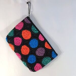 Almando Originals Multi Color Straw Clutch Hand Bag Handbag Purse